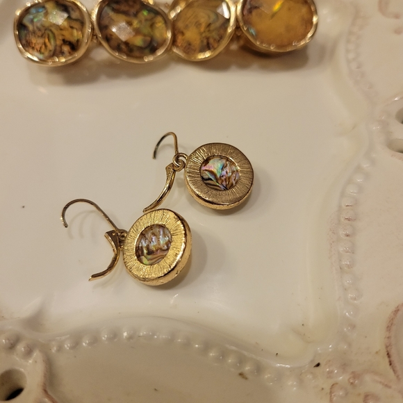 Pretty Abalone Shell Drop Earrings and Bracelet - Picture 5 of 5